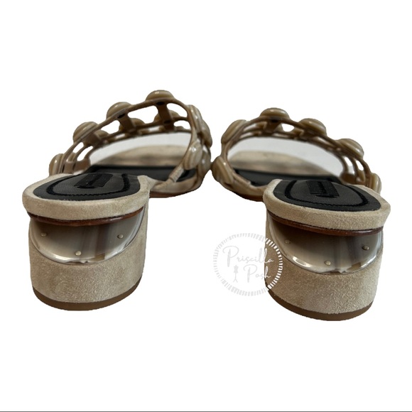 Alexander Wang Lou Caged Slides Studded Sandals - Picture 9 of 11